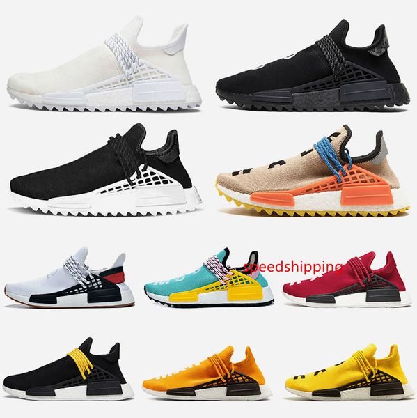 

2019 pharrell williams human race nmd running shoes hu trail oreo nobel ink black nerd designer sneakers men women sport shoes