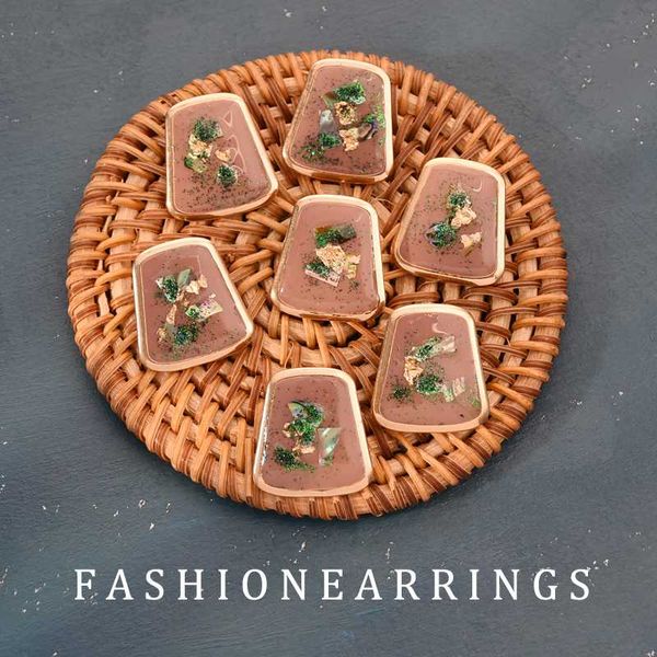 

2020 new design cute vintage colorful enamel glaze stud earrings for women fashion boucle d'oreille brincos jewelry, Golden;silver