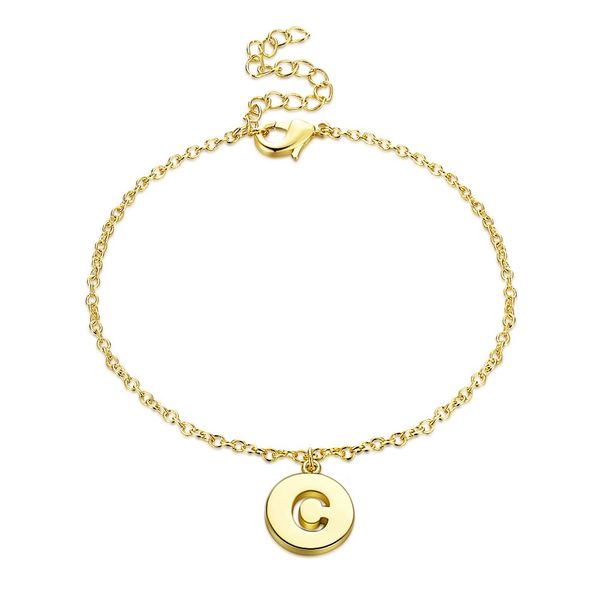 

fashion trend new gold color long bracelet round letter pendant personality bracelets girlfriends with the same jewelry, Black