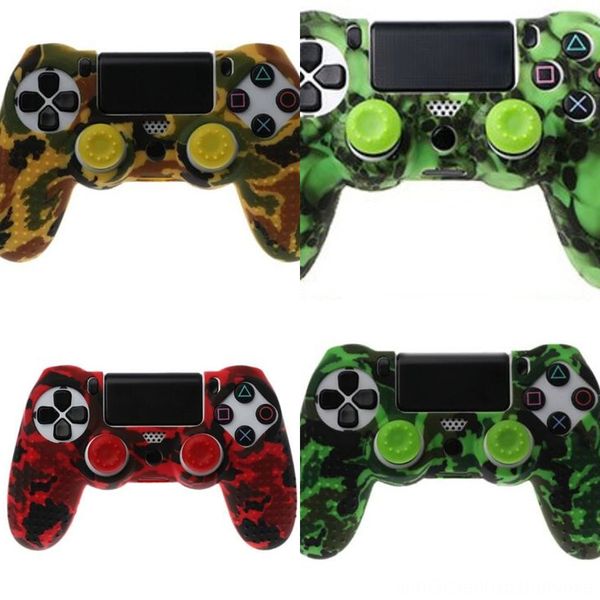 

jxkge for ps4 caps protective silicone controller case skin cover slim playstation 4 for pro controller grips joystick camouflage