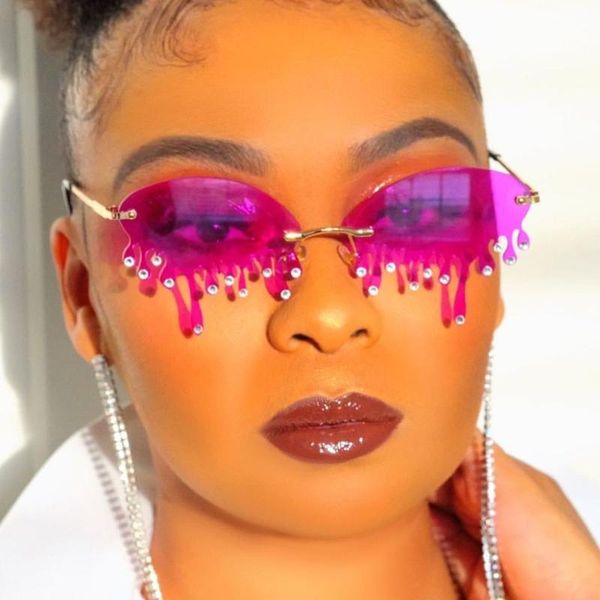 

qpeclou 2020 новый забавный алмазные солнечные очки способа женщин unique плач солнцезащитные очки женский tears партии оттенки, White;black