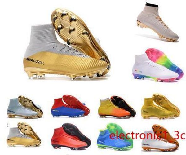 

2019 boys soccer cleats mercurial superfly cr7 v ronalro fg kids football boots mens soccer shoes neymar cleats rising fast pack