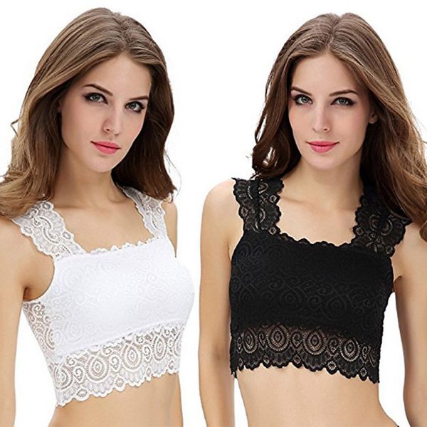 

2019 women's bustier crop floral padded tank women lace crochet bralette bralet bra, Red;black