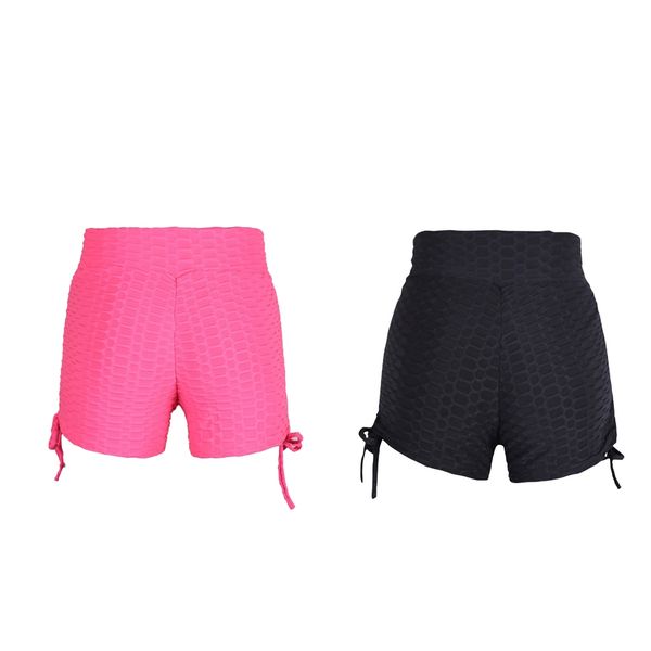 

2pcs lady yoga pants stretchy high waisted gym running shorts leggings, White;black