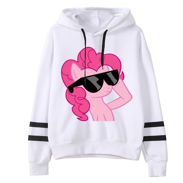 

2019 cartoon my little pony unicorn print female sweatshirt hooded long sleeve harajuku korean style women hoodies, Black