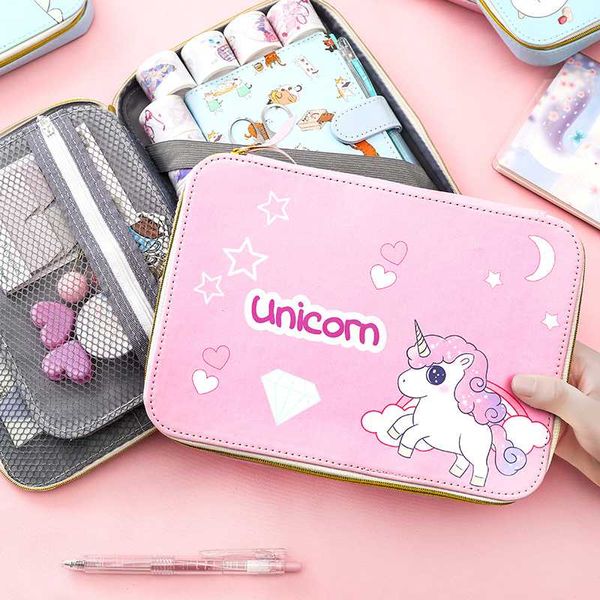 

storage bag hand account pen pen case hand account large capacity multi-function multi-layer men and women stationery