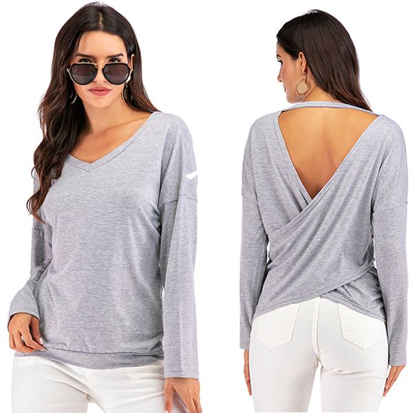 

womens designer long sleeve t-shirt loose mid-length base shirt, White