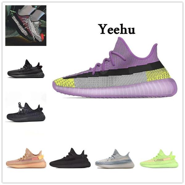 

kanye west stock x v2 yecheil yeehu glow running shoe citrin cloud white black reflective trainers kanye designer sneakers 5-12