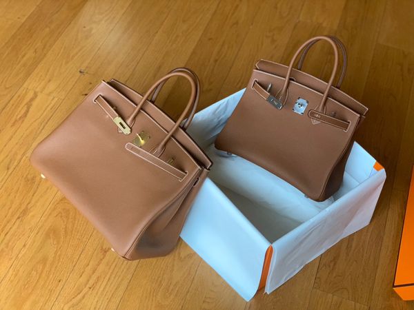 

половина ручной работы с воском линии оригинальной конструкции 25 30 35 togo кожи коричневого brinkin hanbag, есть золото и серебро аппаратн