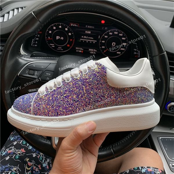 

new arrivals colorful reflection mens casual shoes platform fashion luxury designer women sneakers leather vintage trainer shoes espadrilles, Black