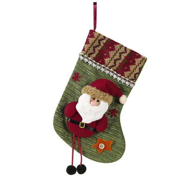 

1pc christmas stockings gift bags santa claus pattern decoration christmas tree candy gift holder decoration as shown