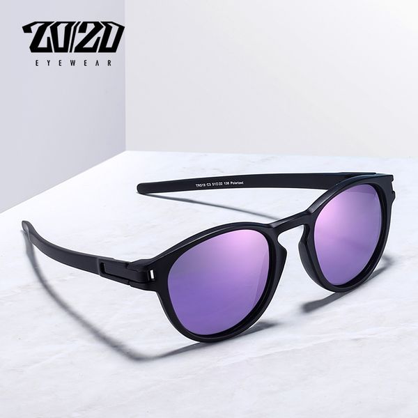 

20/20 brand new sunglasses men tr90 polarized purple lens vintage eyewear accessories sun glasses for women 519, White;black