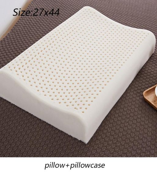 

two size natural latex orthopedic neck pillow fiber slow rebound soft safe massager for cervical health care bedding pillow