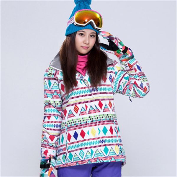 

gsou snow super thick warm ski jacket famale outdoor windproof waterproof breathable ski suit double board single board suit