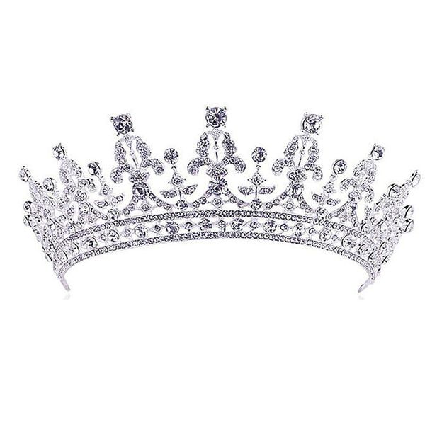 

luxury wedding bridal crystal tiara crowns princess queen pageant prom rhinestone veil tiara headband wedding hair accessory, Golden;white