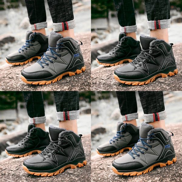 

men's winter plus velvet warm cotton shoes non-slip climbing shoes sneakers, Black