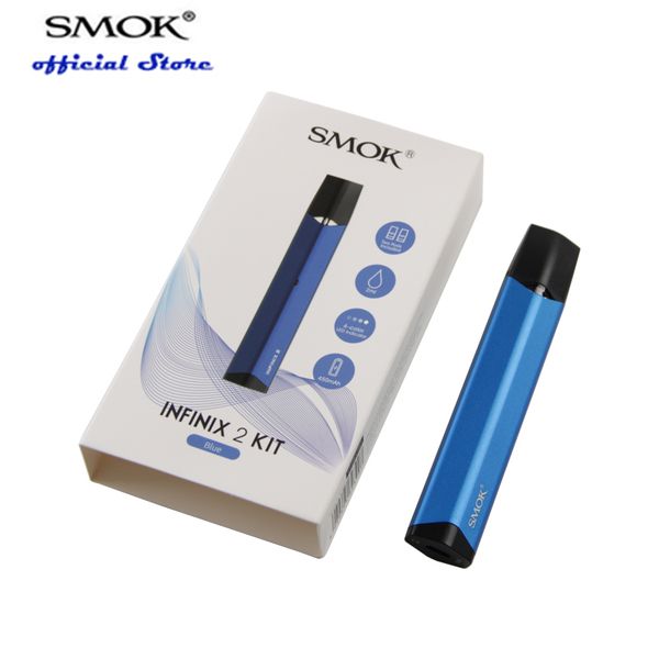 

100% Authentic SMOK Infinix 2 Kit Встроенный 450mAh батареи 15W Box мод 2мл емкость Infinix Pod картридж