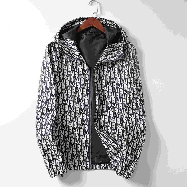

Whole ale new double color titching letter printing men de igner jacket pure color luxury hooded jacket fa hion windbreaker, Black;brown