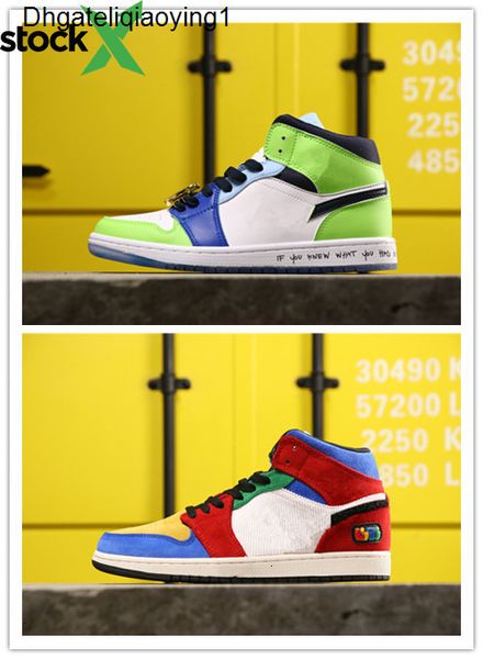 

wholesale 2020 new fearless green orange blue i 1s men women high basketball shoes outdoor trainers size 5.5-11, Black