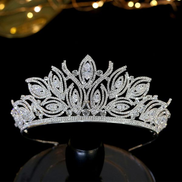 

silver crystal headdress crown bride tiara bridal hairband female graduation hair accessories wedding hair accessories zircon crown