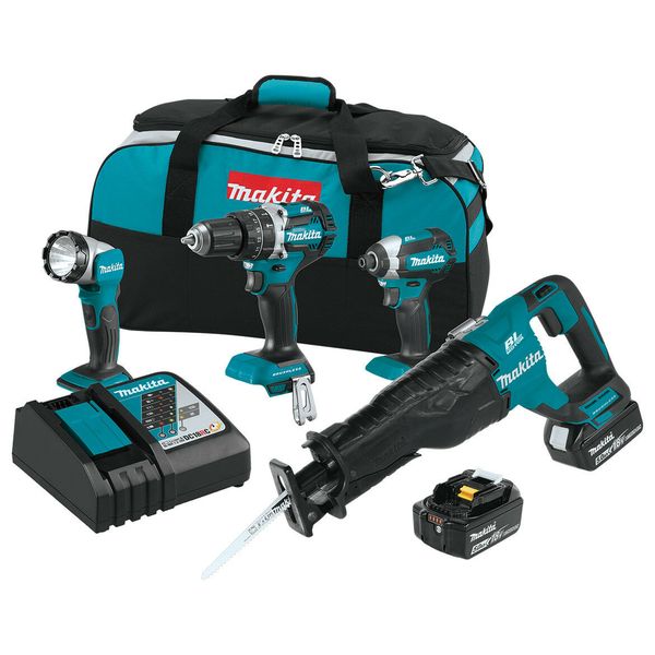 

Makita xt447t 18 volt 4 tool 5 0ah driver recipro aw fla hlight combo kit