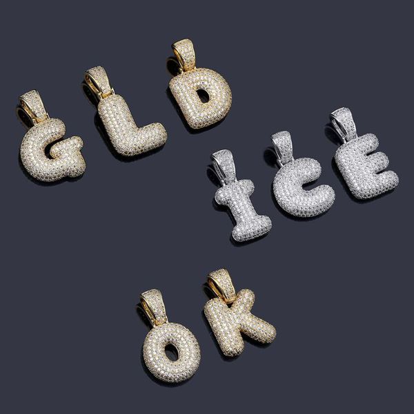 

a-z custom name white drip bubble letters necklaces & pendant chani for men women gold silver color cubic zircon hip hop jewelry