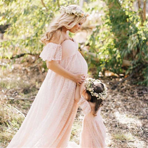 

lace maternity dresses for pregnancy pregnant clothes maxi gown women wedding dress p shoot pgraphy props clothing, White