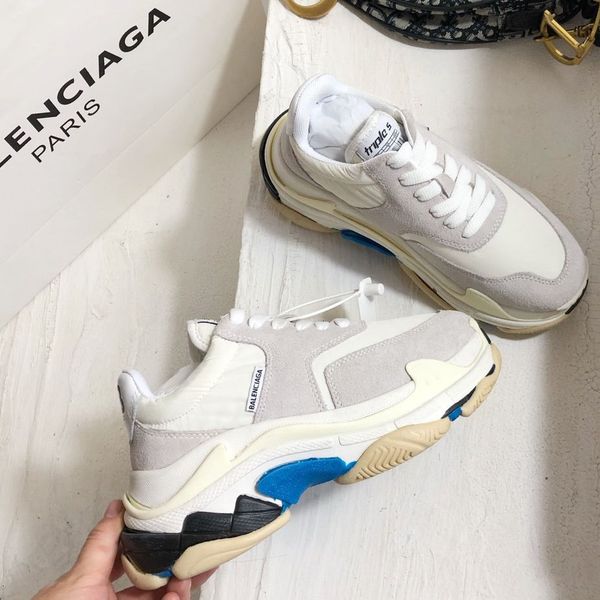 

luxury fashiondesigner couple shoes jogging casual shoes basketball sneakers triple platform air cushion vintage men's brand size 35-45, Black