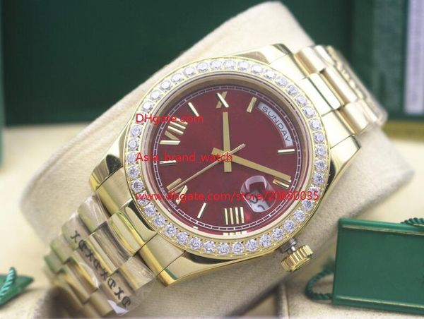 

luxury wristwatches yellow gold 41mm 116660 red dial classic series asia 2813 movement automatic mechanical mens watches, Slivery;brown