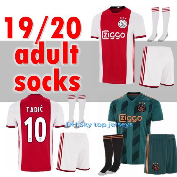 

new kit 2019 2020 ajax fc thailand quality home soccer jersey 19 20 ajax away soccer shirt customized klaassen nouri football uniform, Black;yellow