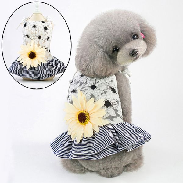 

summer pet dog dress clothes puppy cat clothing floral dog dresses for small dogs shih tzu chihuahua skirt vestidos de perritas