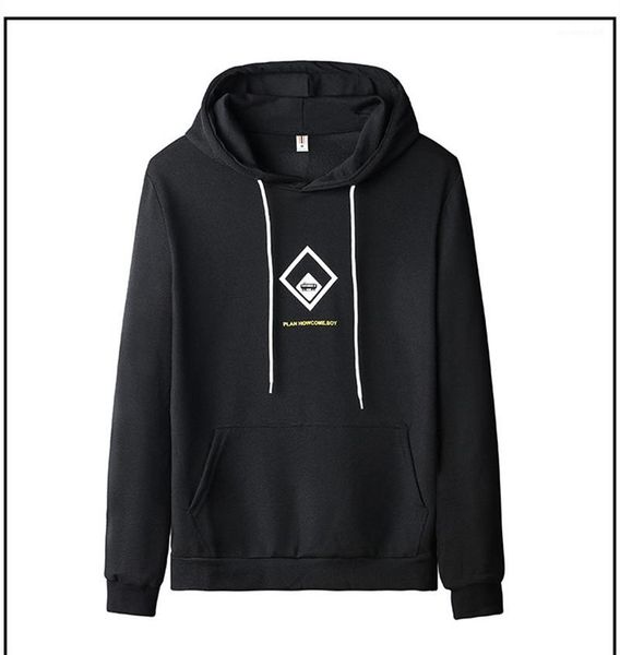 

drawstring hoodies casual long sleeve hooded campus class sportswear designer male sweatshirt mens contrast color, Black