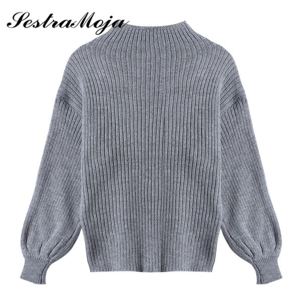 

women's sweaters sestra moja 2021 autumn winter women knitted sweater high collar solid color pullover casual soft pullovers, White;black