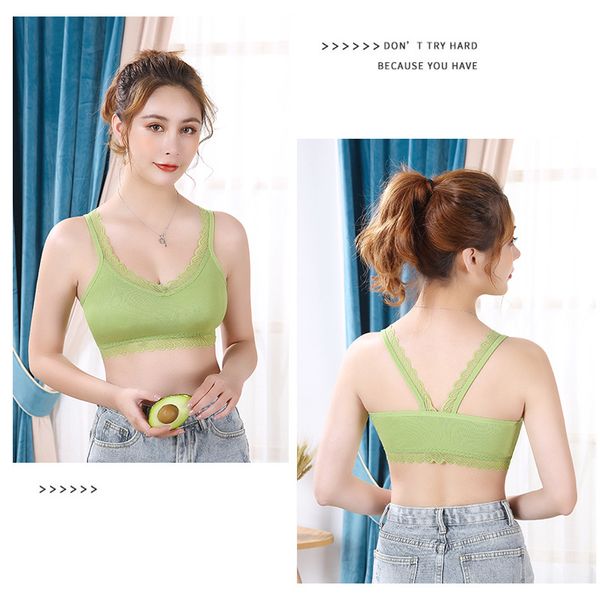 

cotton women tube wire bras female underwear lingerie comfort bustier push up bra padder camis girl tank lace, Black;white