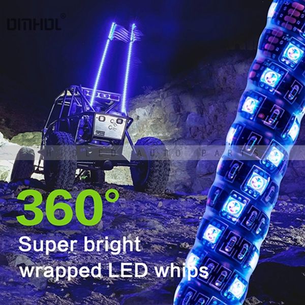 

1 pc twist style multi-color led whip light 3ft, 4ft, 5ft available