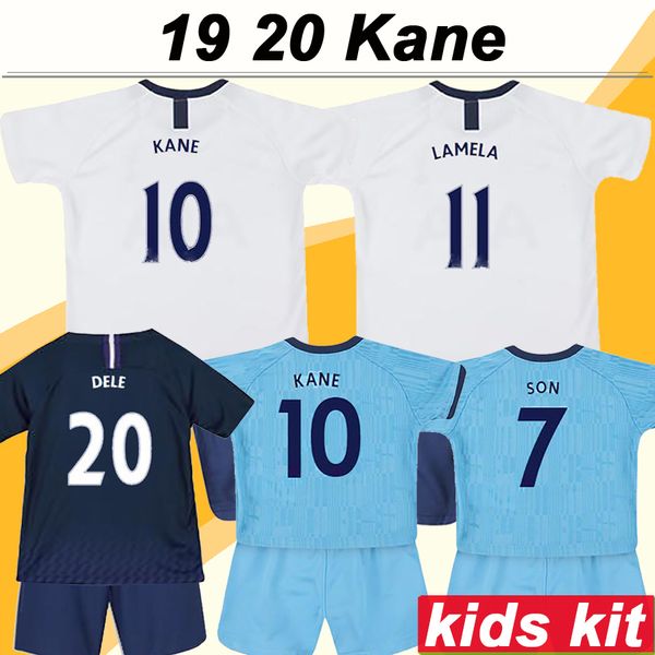 

19 20 kane lamela kid kit soccer jerseys dele erikaen ventonghen home away 3rd child football shirts son sissoko llorente boy girl uniform, Black