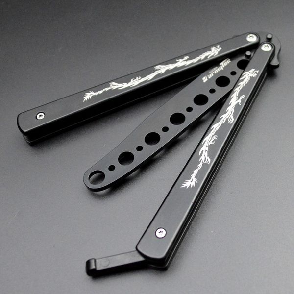 

22cm long black / white dragon butterfly knife toys