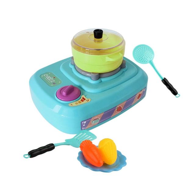 

23pcs pretend safe battery powered children electric stove fog smooth surface play house simulation nontoxic kitchen toy set
