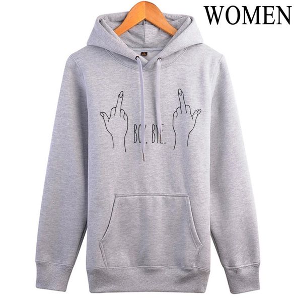 

boy bye letter print hoodies woman 2019 hip-hop sweatshirt fall winter women casual brand tracksuits hip-hop pullovers s-xxl, Black