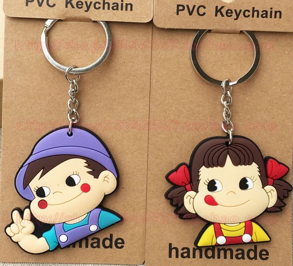 

cosaner milk girl boy anime key chain pvc figure keyring toys keychain keyholder birthday gift new, Silver