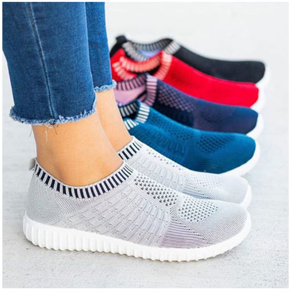 

women outdoor mesh running shoes ladies flats walking sports shoes breathable light female anti-slip footwear sneaker size 35-43
