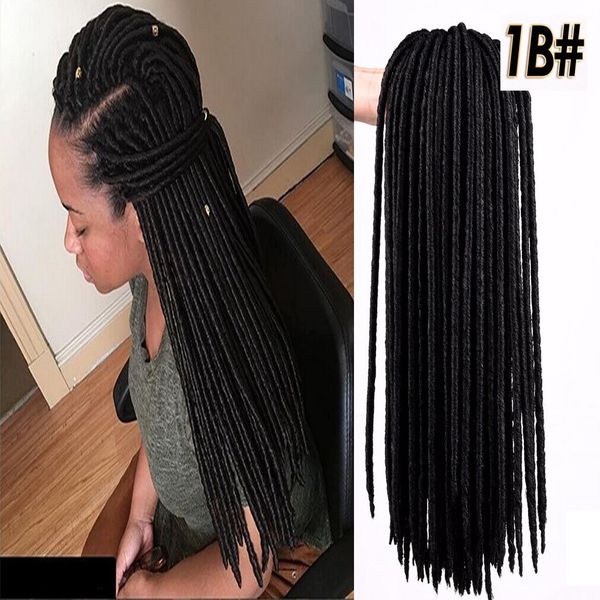 

3шт 18 дюймов 24strands extensions / обновление goddess поддельного locs крючок волос natural black dreadlocks крючок выдвижение волосы косы