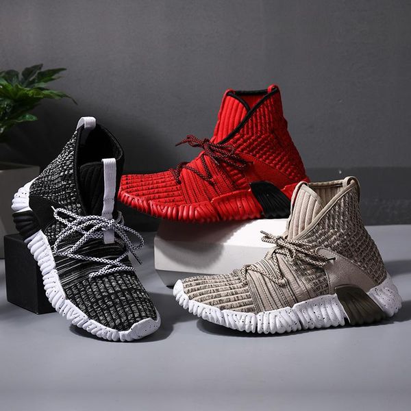 

2019 new fashion designer mens shoes designer platform sneakers vintage triple red bottoms sky casual high sock shoes, Black