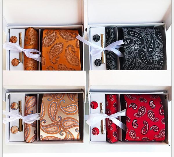 

polyester business administration men's ties six kits of gift box ties, Blue;purple