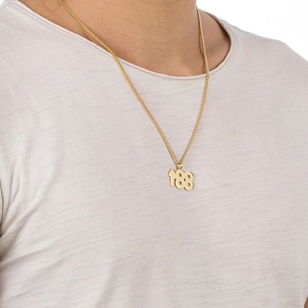 

influx of men rich brian with paragraph 88up rising rising titanium steel necklace pendant factory direct, Silver