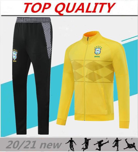 

20/21 brazil soccer training suit tracksuit 2021 chandal d.costa g.jesus p.coutinho marcelo brazil soccer jacket survetement, Black