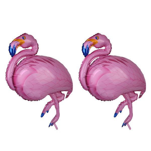 

2x large flamingo aluminum foil balloon hawaiian luau party decoration pink