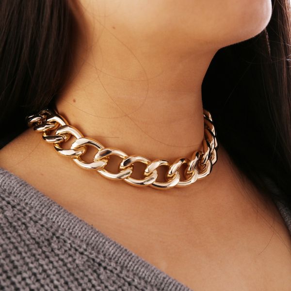 

s1187 fashion jewelry metel chain choker short necklace bracelet, Silver