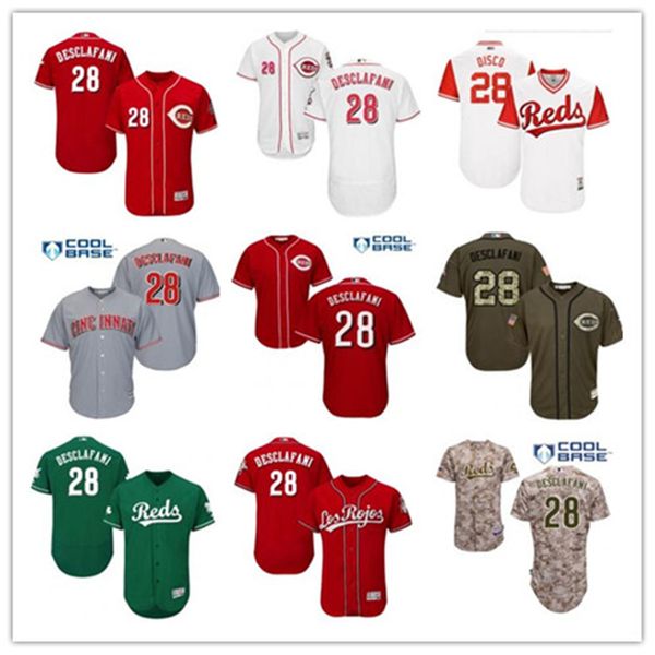 

custom cincinnati cincinnatireds 28 anthony desclafani baseball jersey reds baseball wear men women youth jerseys, Blue;black