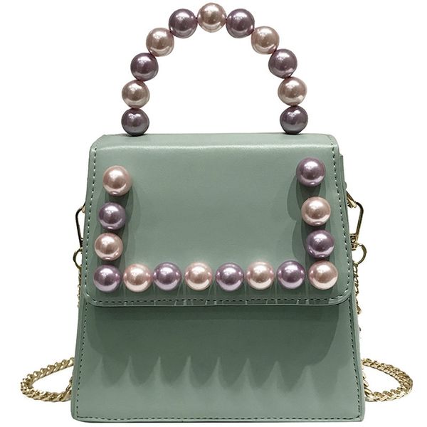 

asds-women's new casual shoulder bag fashion pearl handbag chain wild messenger bag